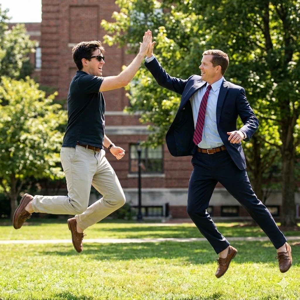 Founders George and Steve High Fiving