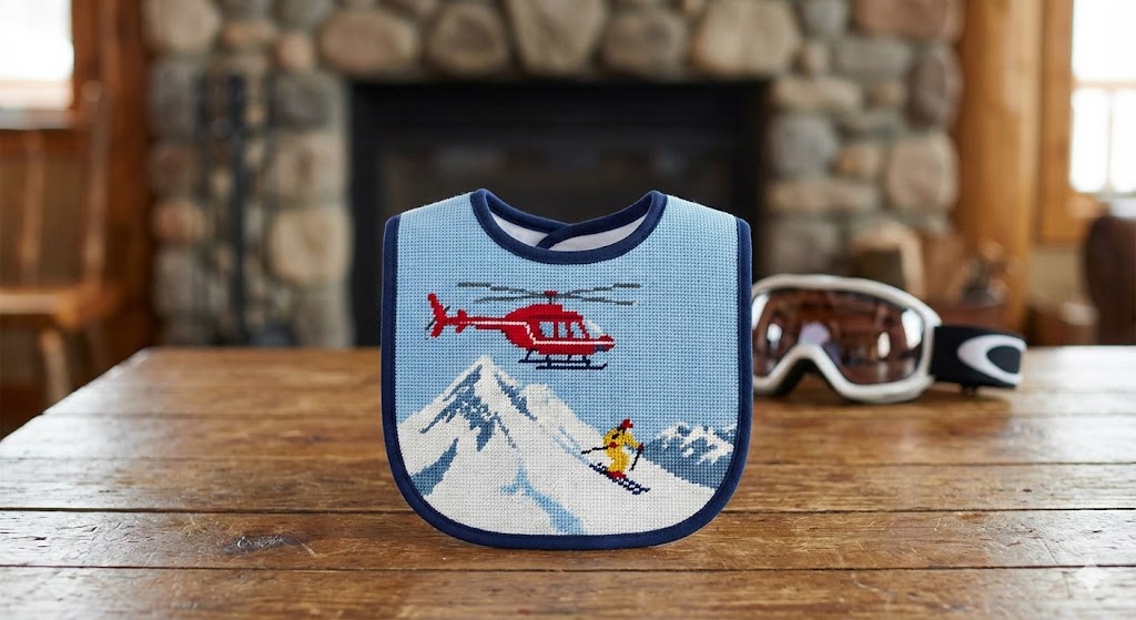 Baby wearing ski bib